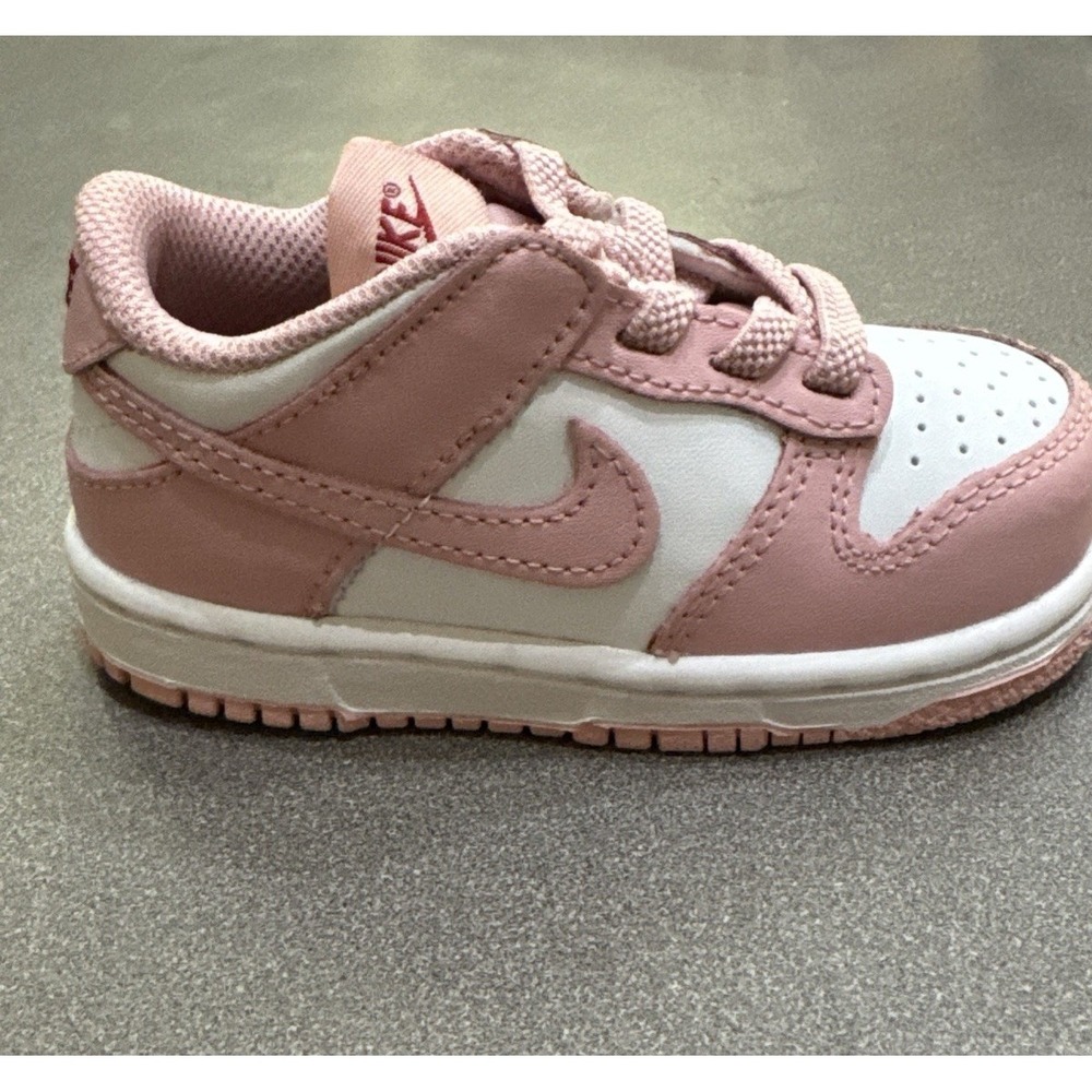 Toddler's Nike Dunk Low White/Pink Glaze-Pomegrante (HV0929 100) Size 6c